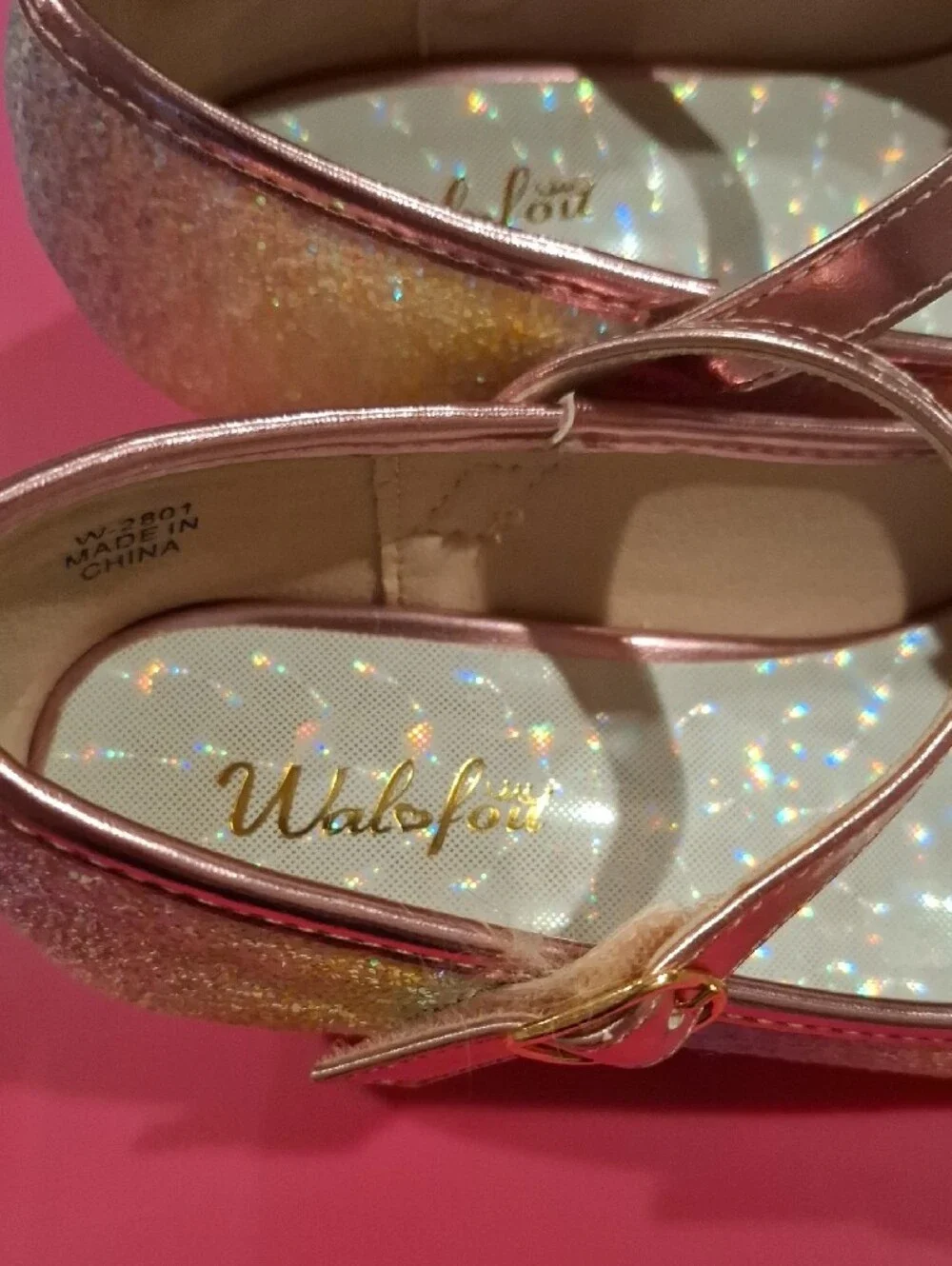 Kids Glitter Rainbow Bow Mary Jane Shoes